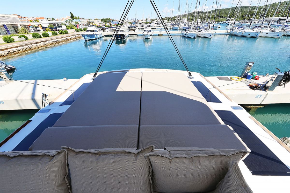 Deck of Hermine, a Bali 4.6 catamaran at Općina Sukošan, Croatia