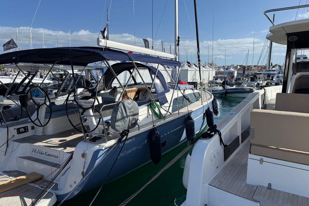 Exterior view of No 1, a D&D Kufner 37 sailboat at Punat, Croatia