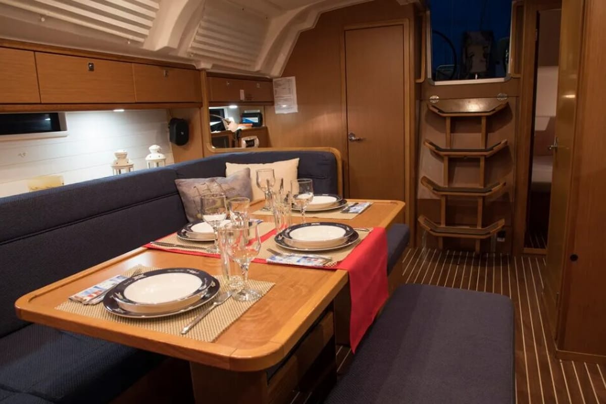 Salon of Erato, a Bavaria 41 Cruiser sailboat at Municipal Unit of Lefkada, Greece