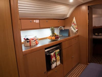 Galley of Erato, a Bavaria 41 Cruiser sailboat at Municipal Unit of Lefkada, Greece