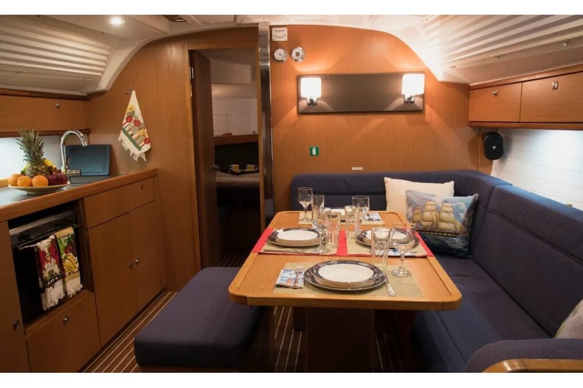 Salon of Erato, a Bavaria 41 Cruiser sailboat at Municipal Unit of Lefkada, Greece