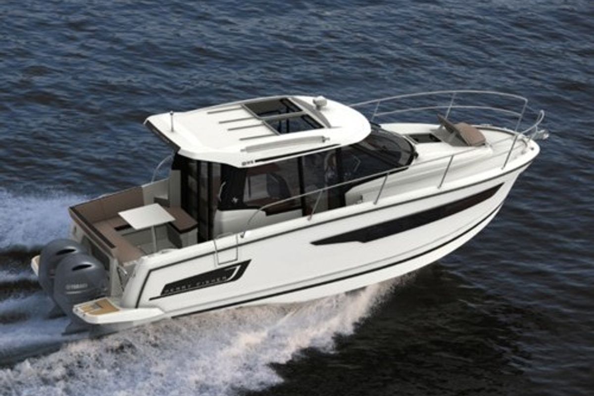 Exterior view of Blanca Rosa, a Jeanneau Merry Fisher 895 motorboat at Općina Sukošan, Croatia