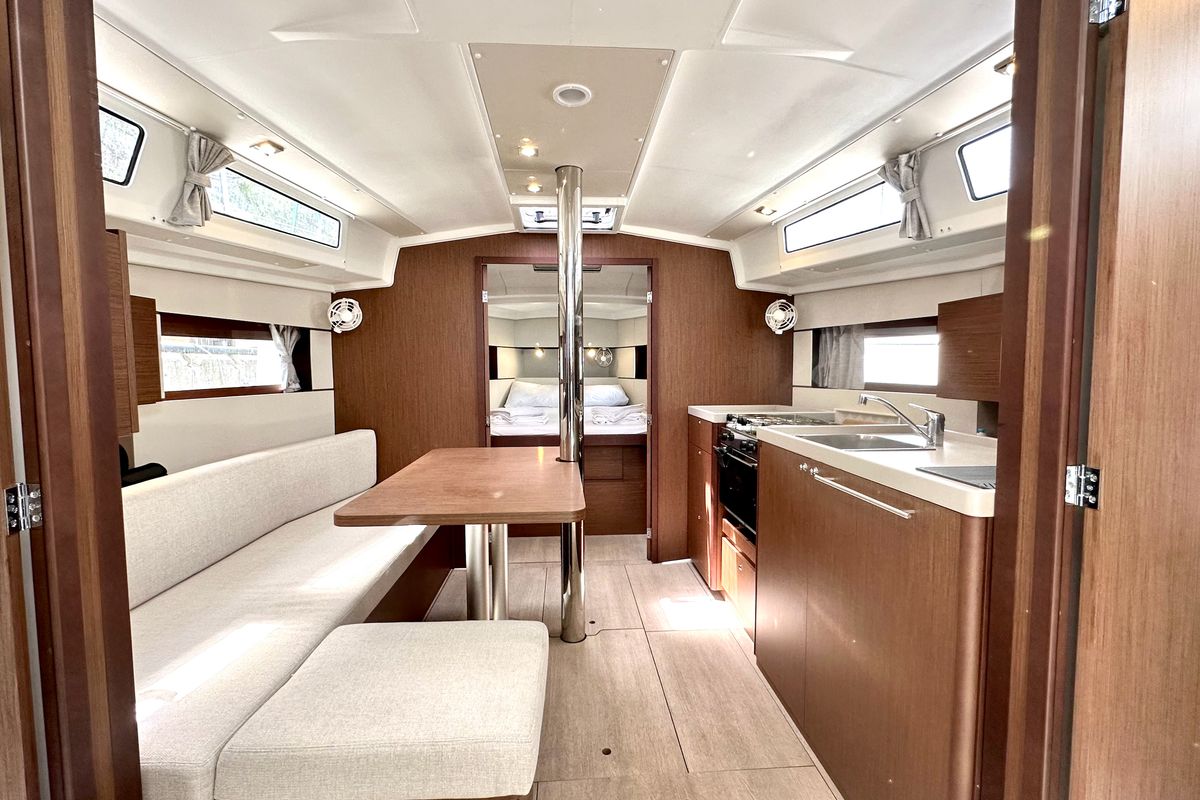 Salon of Sail Pride, a Beneteau Oceanis 38.1 sailboat at Marmaris, Turkey