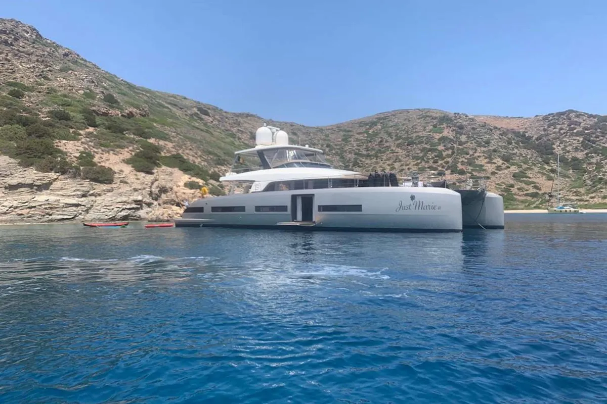 Just Marie 2, a Lagoon Lagoon Seventy 8 catamaran at Athens, Marina Delta Kallithea, Greece