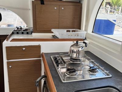 Galley of Papanga, a Lagoon 380 catamaran at Eden Island Marina, Seychelles