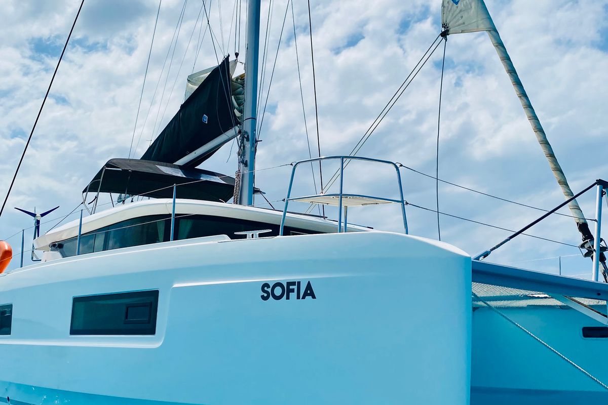 Sofia, a Lagoon 46 catamaran at Azam Marina, Tanzania