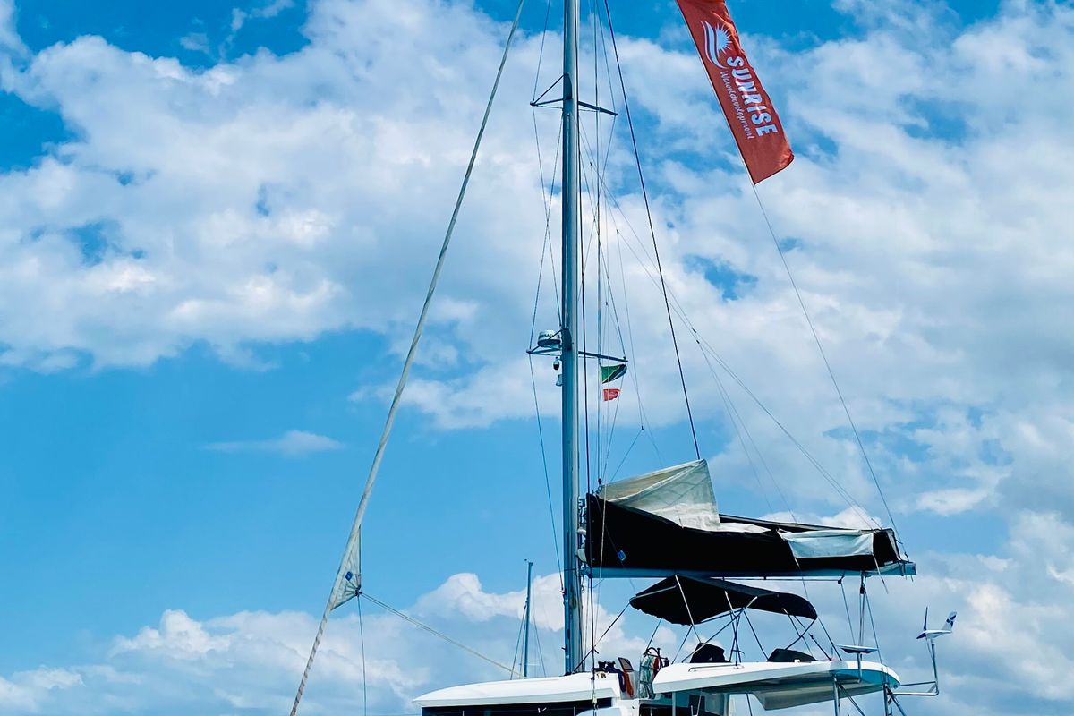 Sofia, a Lagoon 46 catamaran at Azam Marina, Tanzania