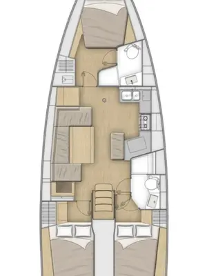 Cockpit of Bibi One, a Beneteau Oceanis 40.1 sailboat at Split, Croatia