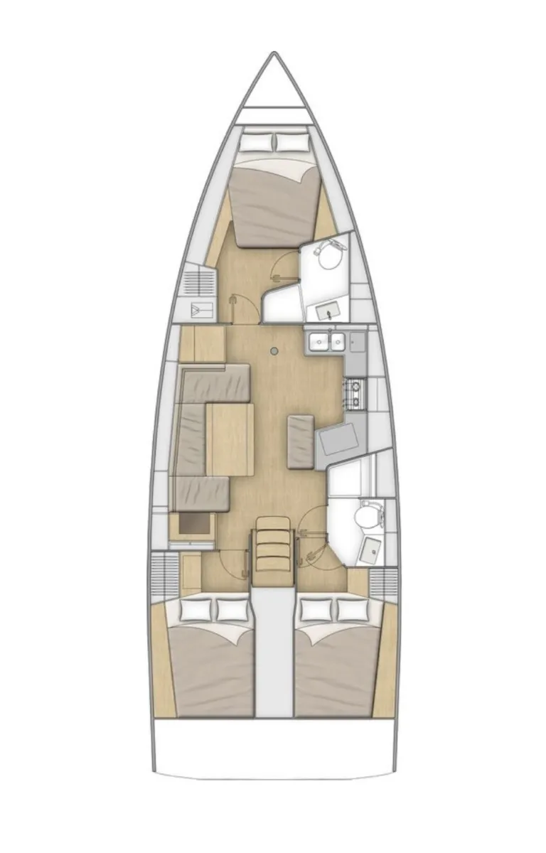 Cockpit of Bibi One, a Beneteau Oceanis 40.1 sailboat at Split, Croatia