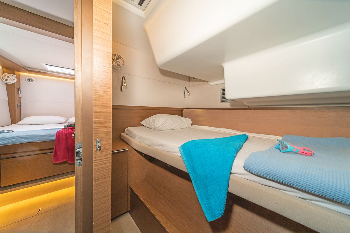 Cabin on Andromeda, a Lagoon 50 catamaran at Municipal Unit of Lefkada, Greece