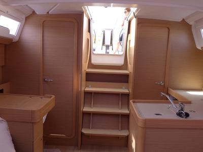 Galley of Mar Me Quer, a Dufour 360 Grand Large sailboat at Portimão, Portugal
