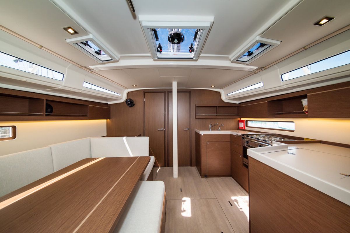 Salon of Poseidon, a Beneteau Oceanis 40.1 sailboat at Zadar, Croatia