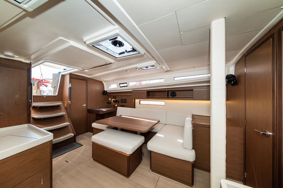 Salon of Poseidon, a Beneteau Oceanis 40.1 sailboat at Zadar, Croatia