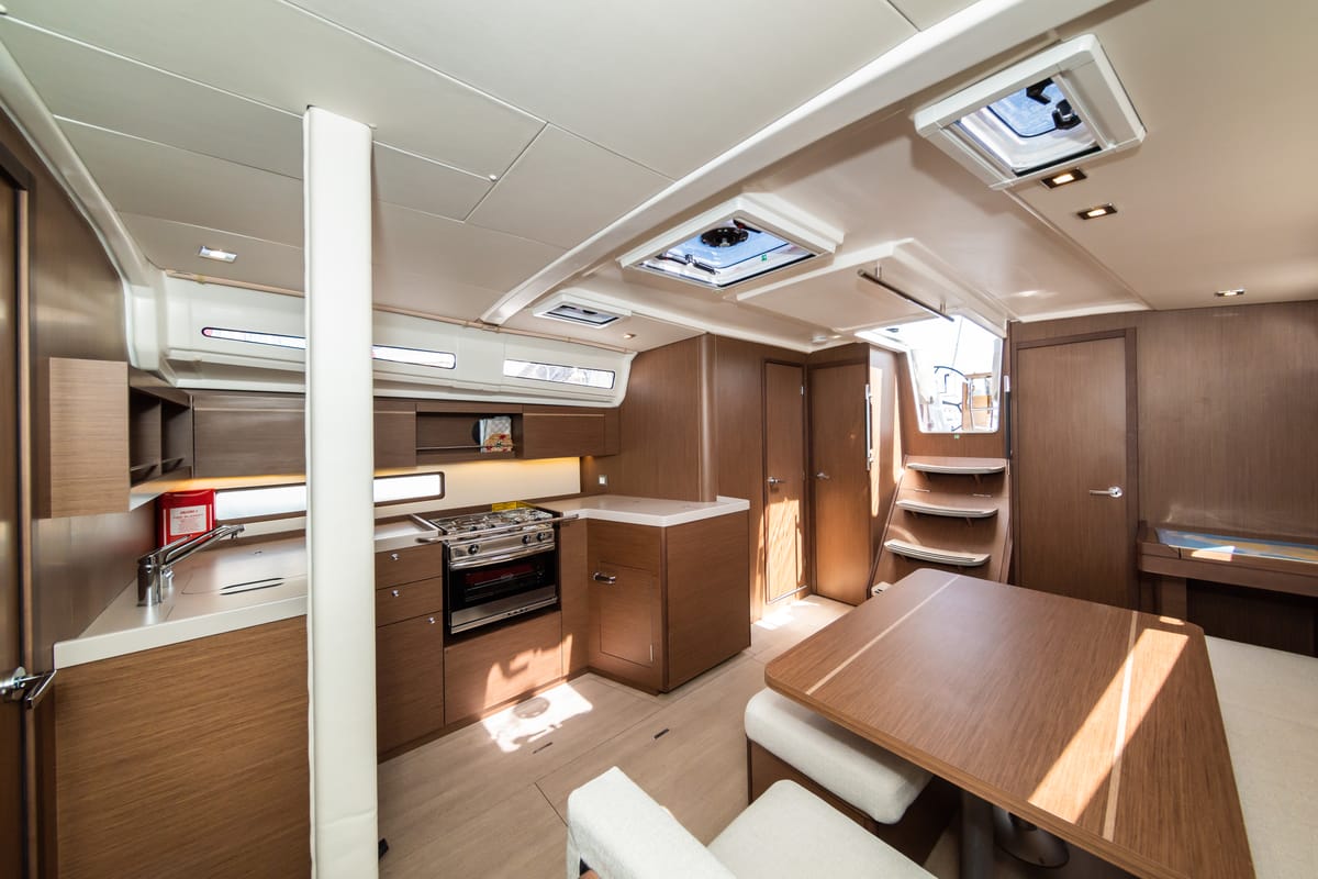 Salon of Poseidon, a Beneteau Oceanis 40.1 sailboat at Zadar, Croatia