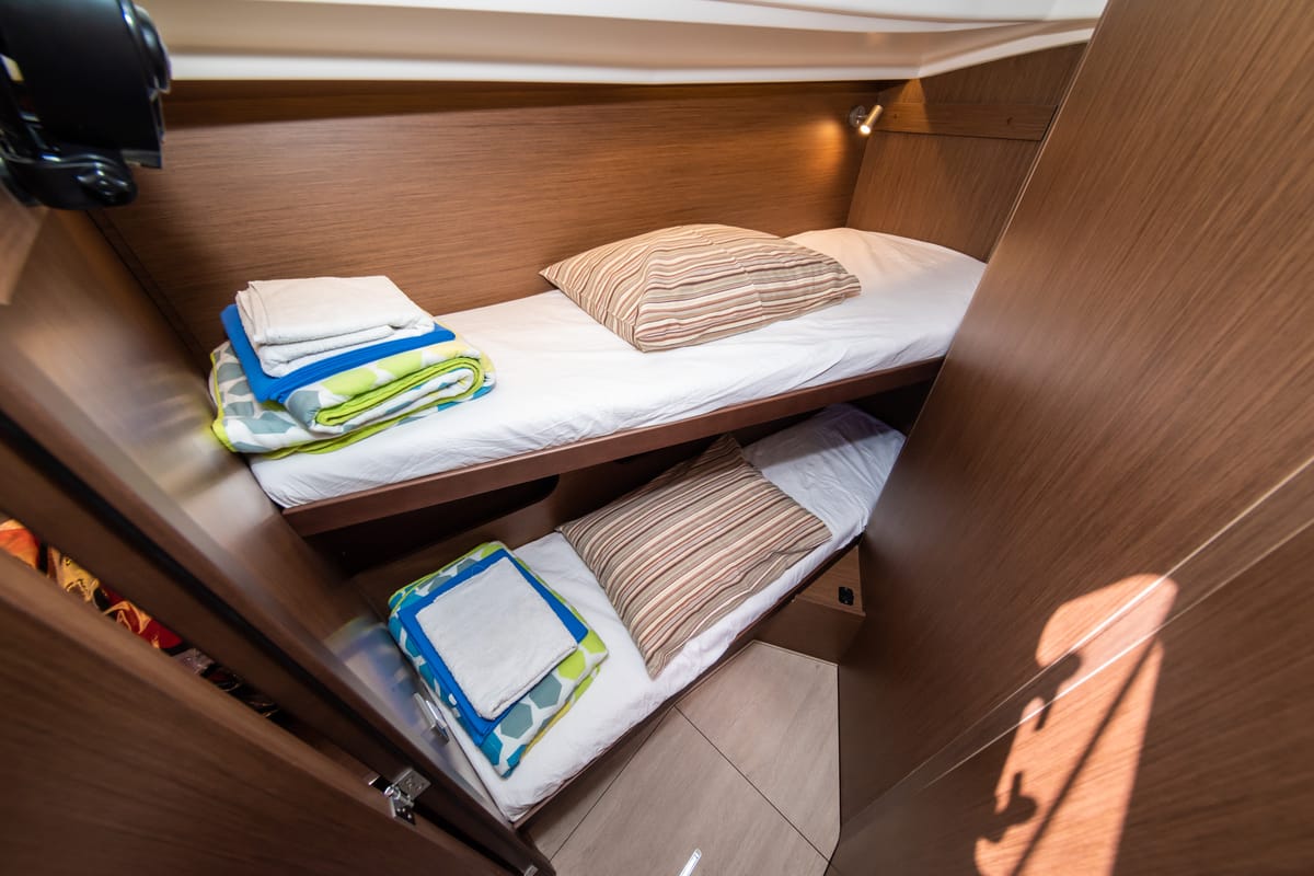 Cabin on Poseidon, a Beneteau Oceanis 40.1 sailboat at Zadar, Croatia