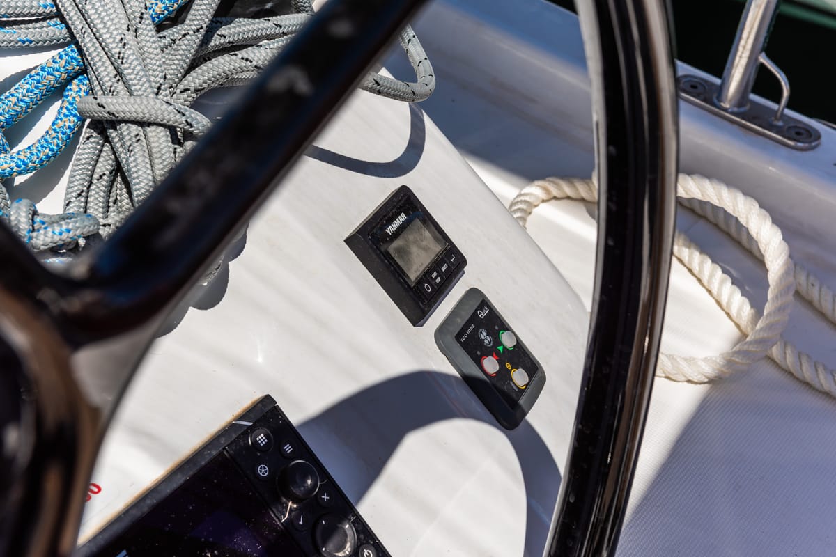 Cockpit of Poseidon, a Beneteau Oceanis 40.1 sailboat at Zadar, Croatia