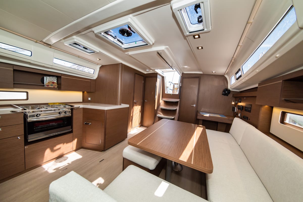 Salon of Poseidon, a Beneteau Oceanis 40.1 sailboat at Zadar, Croatia