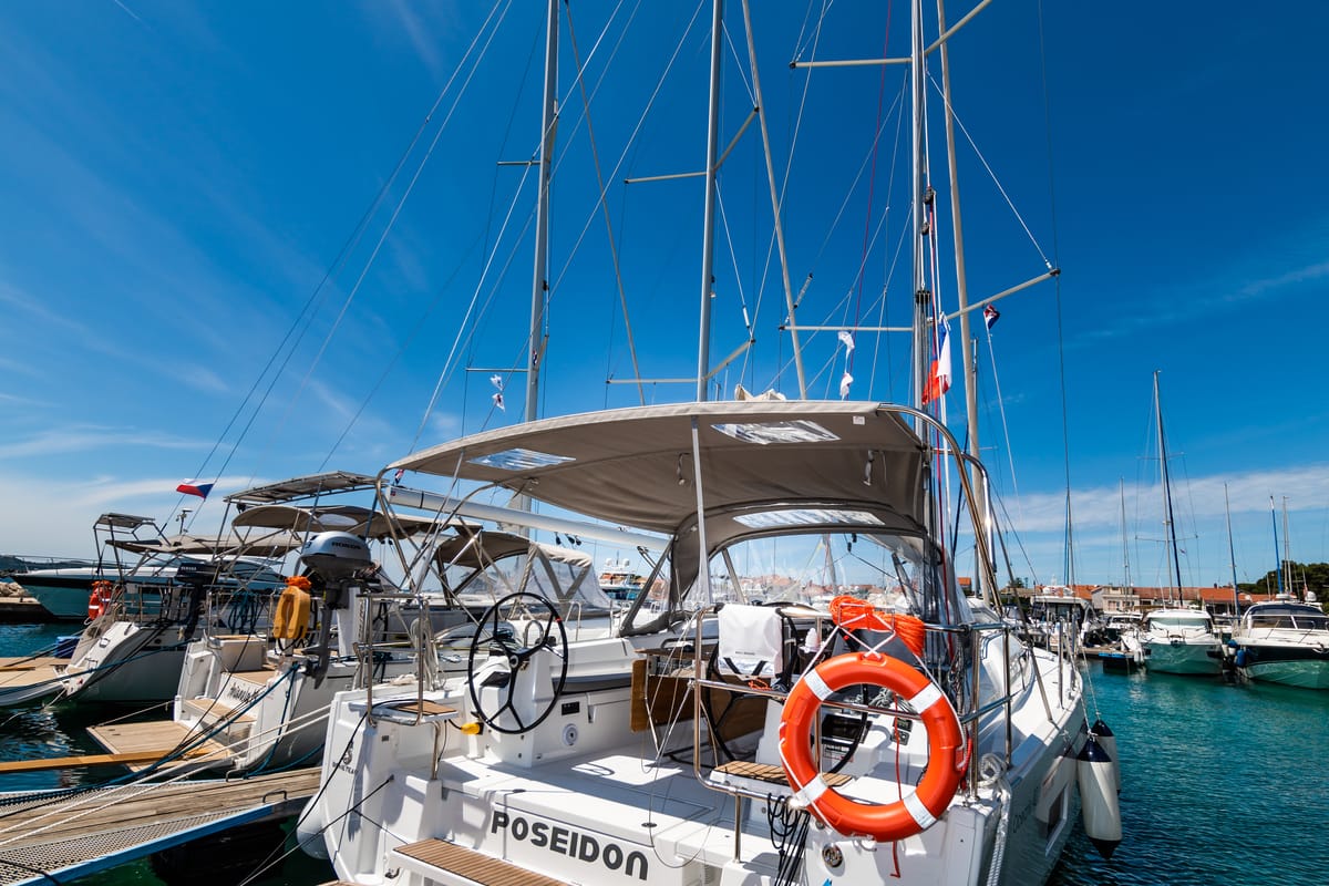 Exterior view of Poseidon, a Beneteau Oceanis 40.1 sailboat at Zadar, Croatia