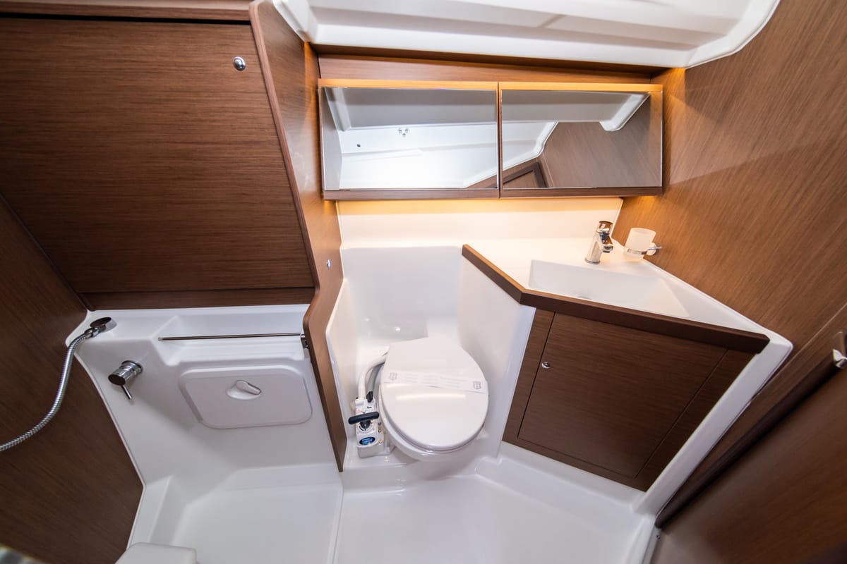 Salon of Poseidon, a Beneteau Oceanis 40.1 sailboat at Zadar, Croatia