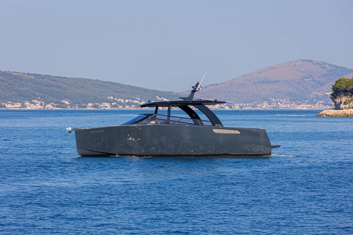Exterior view of Gariful 1, a Colnago 35 motorboat at Split, Croatia