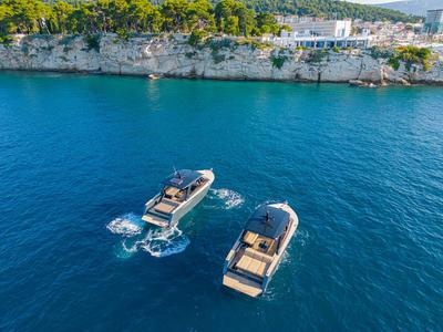 Deck of Gariful 1, a Colnago 35 motorboat at Split, Croatia