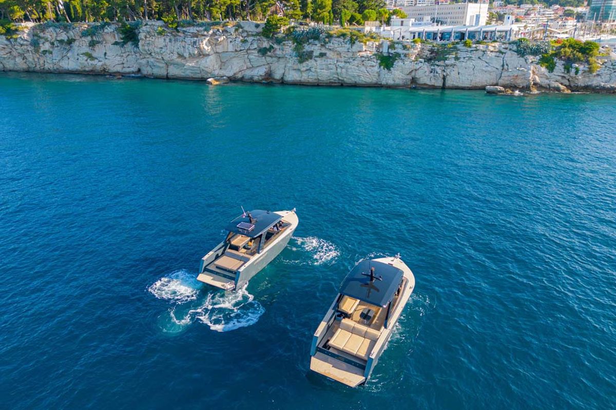 Deck of Gariful 1, a Colnago 35 motorboat at Split, Croatia