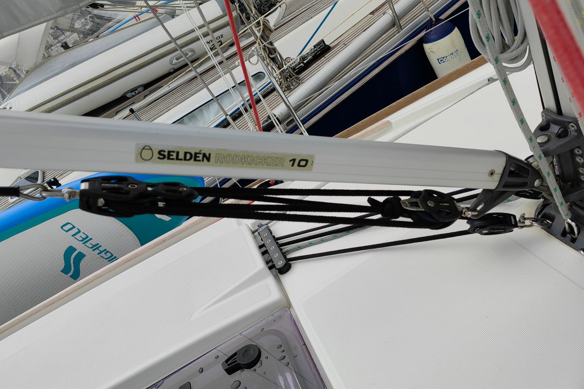Islanders, a Jeanneau Sun Odyssey 389 sailboat at Mali Lošinj, Croatia