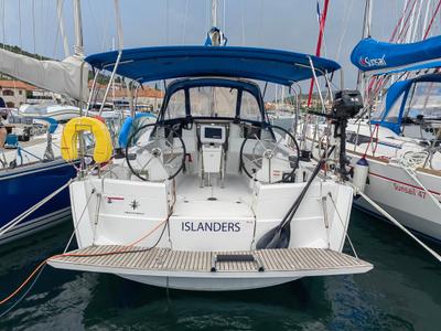 Cockpit of Islanders, a Jeanneau Sun Odyssey 389 sailboat at Mali Lošinj, Croatia