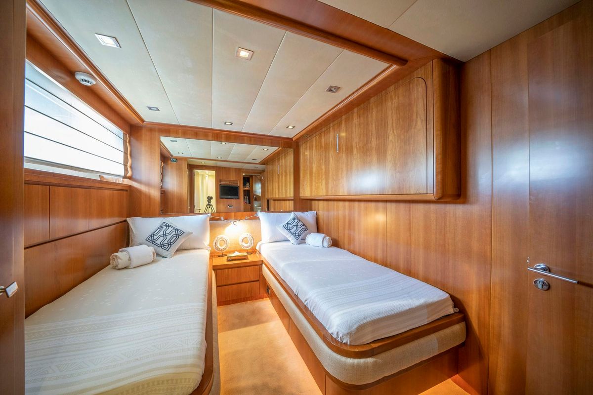 Cabin on Sanref, a Falcon Yachts Falcon 115 yacht at Bodrum, Turkey