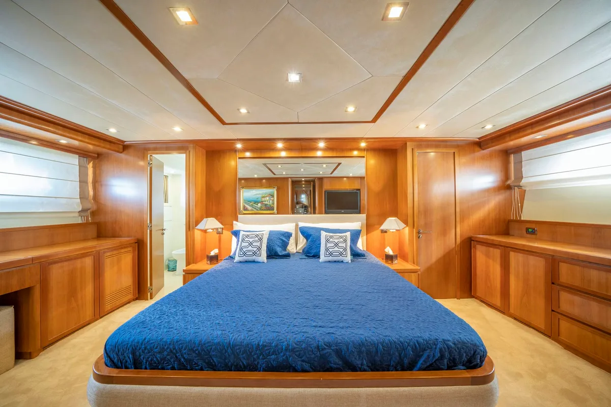 Cabin on Sanref, a Falcon Yachts Falcon 115 yacht at Bodrum, Turkey