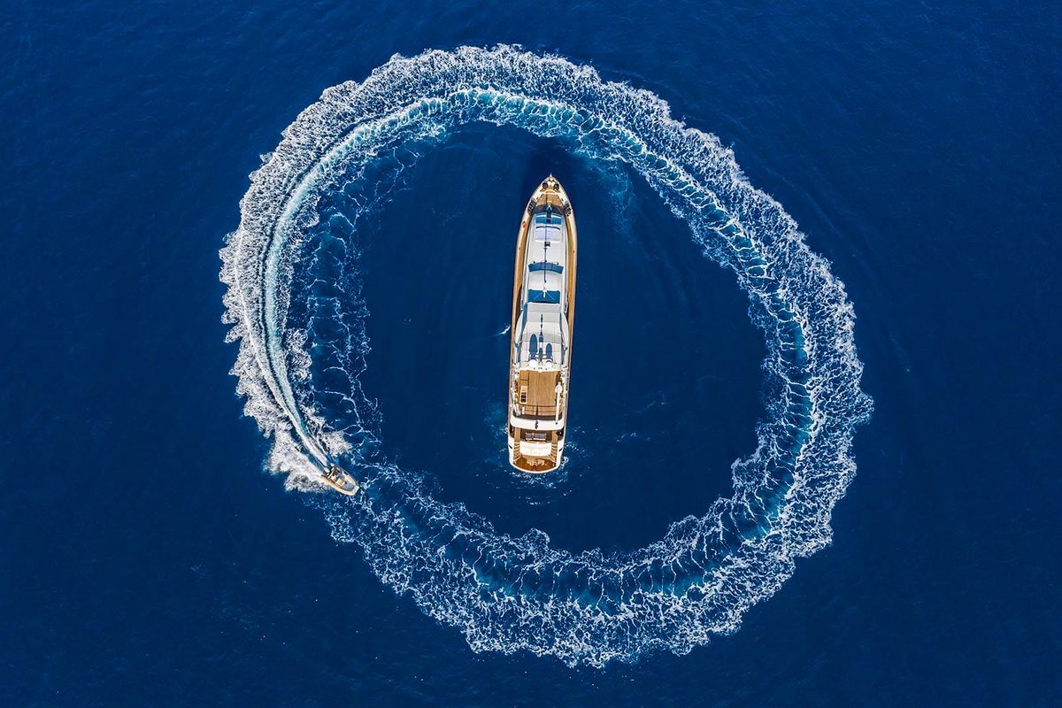 Exterior view of Sanref, a Falcon Yachts Falcon 115 yacht at Bodrum, Turkey