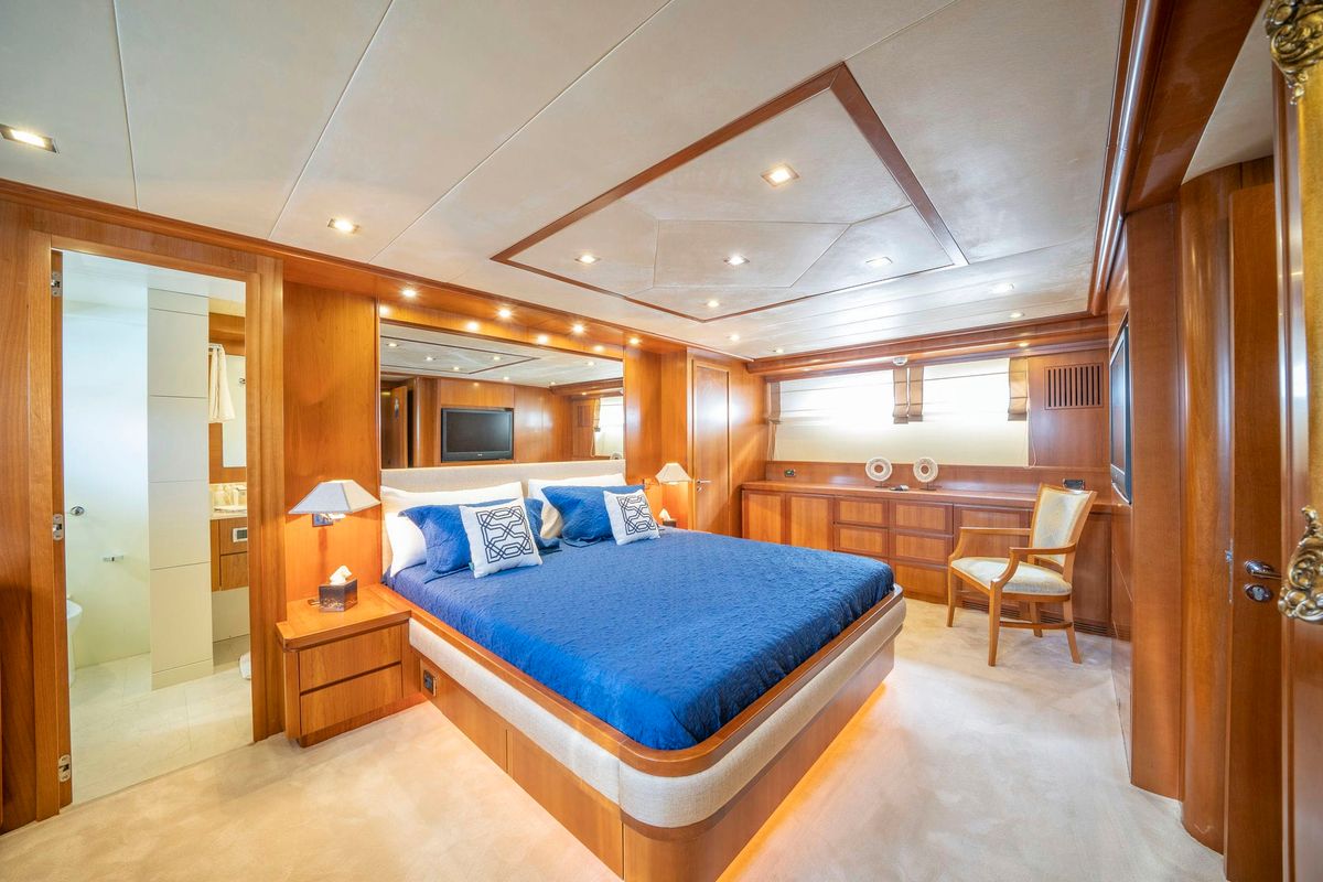 Cabin on Sanref, a Falcon Yachts Falcon 115 yacht at Bodrum, Turkey