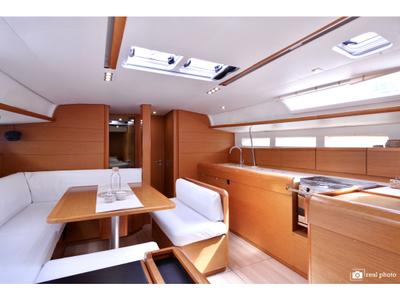 Salon of Bianca - Water maker, Solar Panel, a Jeanneau Sun Odyssey 519 sailboat at Puntone di Scarlino, Italy
