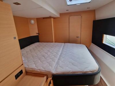 Cabin on Salazar, a Dufour 48 Cat catamaran at Palermo, Italy