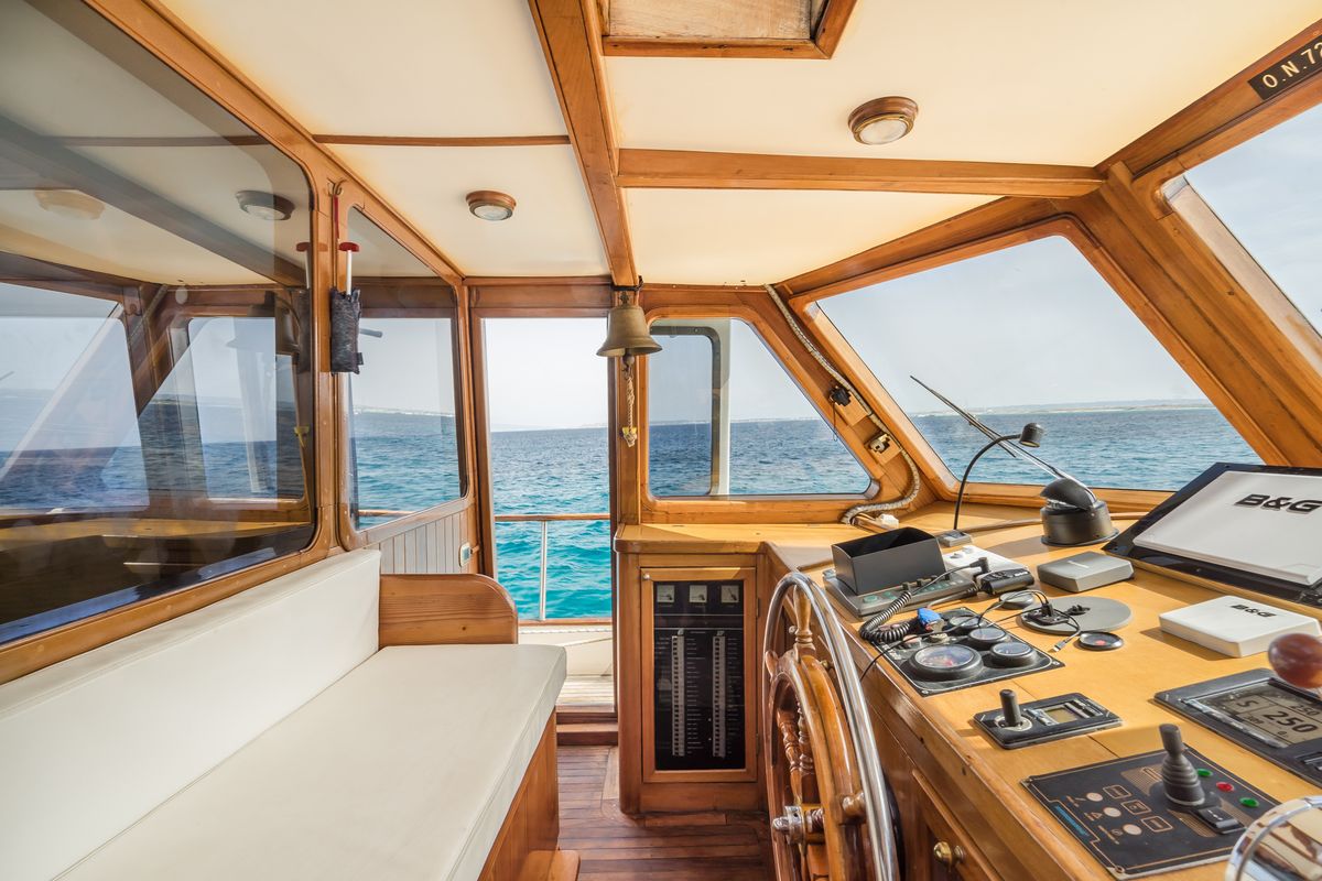 Cockpit of Gulet Yacht Ibiza, a Gulet Gulet gulet at Ibiza, Spain