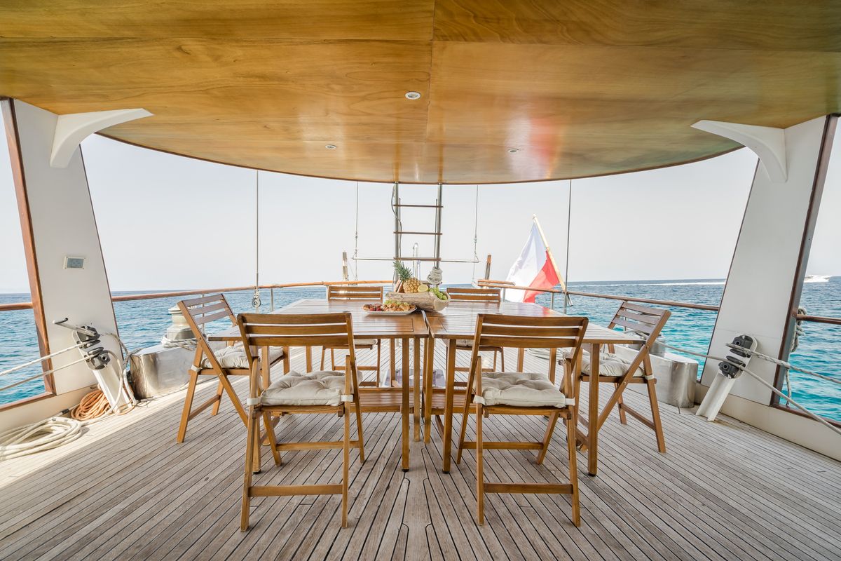 Deck of Gulet Yacht Ibiza, a Gulet Gulet gulet at Ibiza, Spain