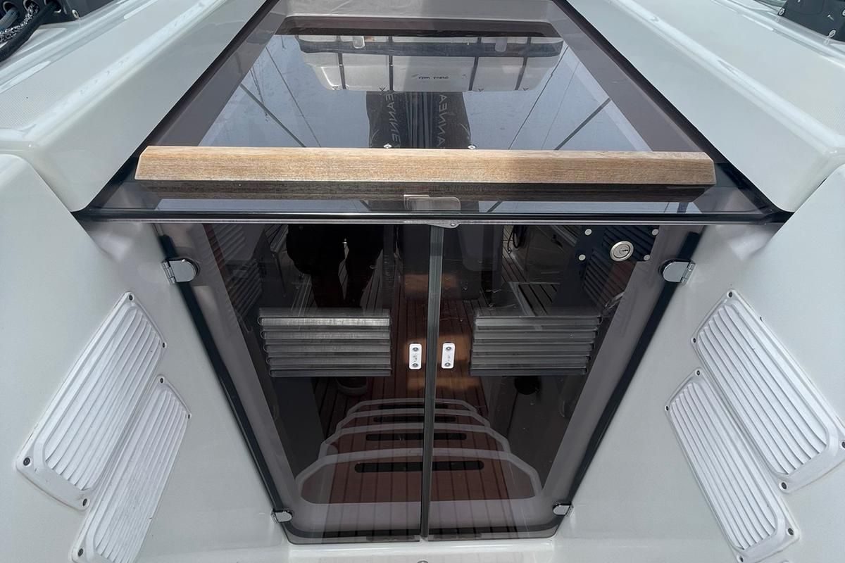 Deck of Alboran Amaretto, a Jeanneau Sun Odyssey 440 sailboat at es Jonquet, Spain