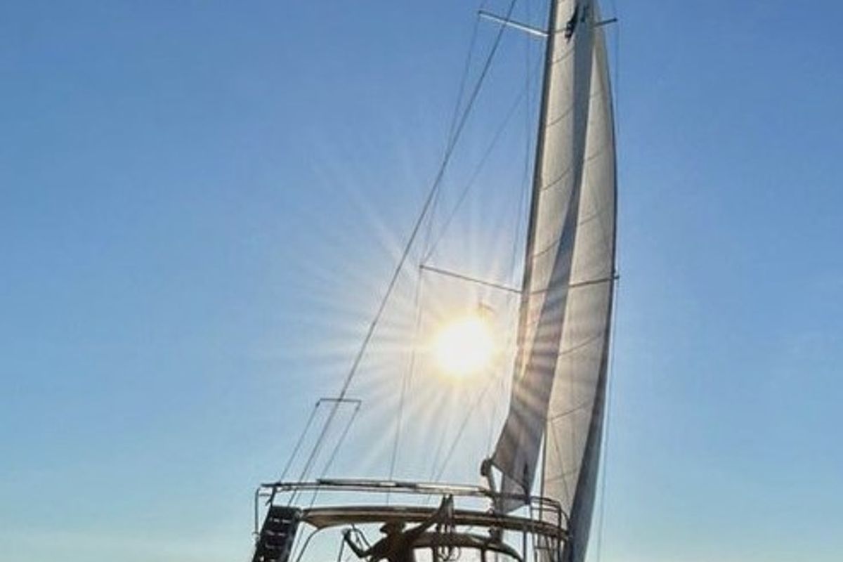 Exterior view of Veronica II, a Bavaria Cruiser 46 sailboat at Athens, Greece