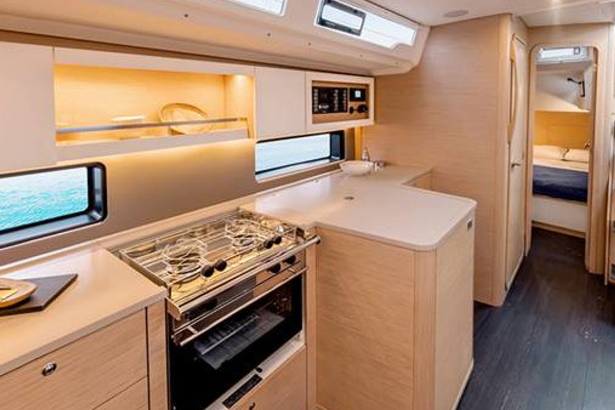 Galley of Faidra, a Dufour 44 sailboat at Lavreotiki Municipal Unit, Greece