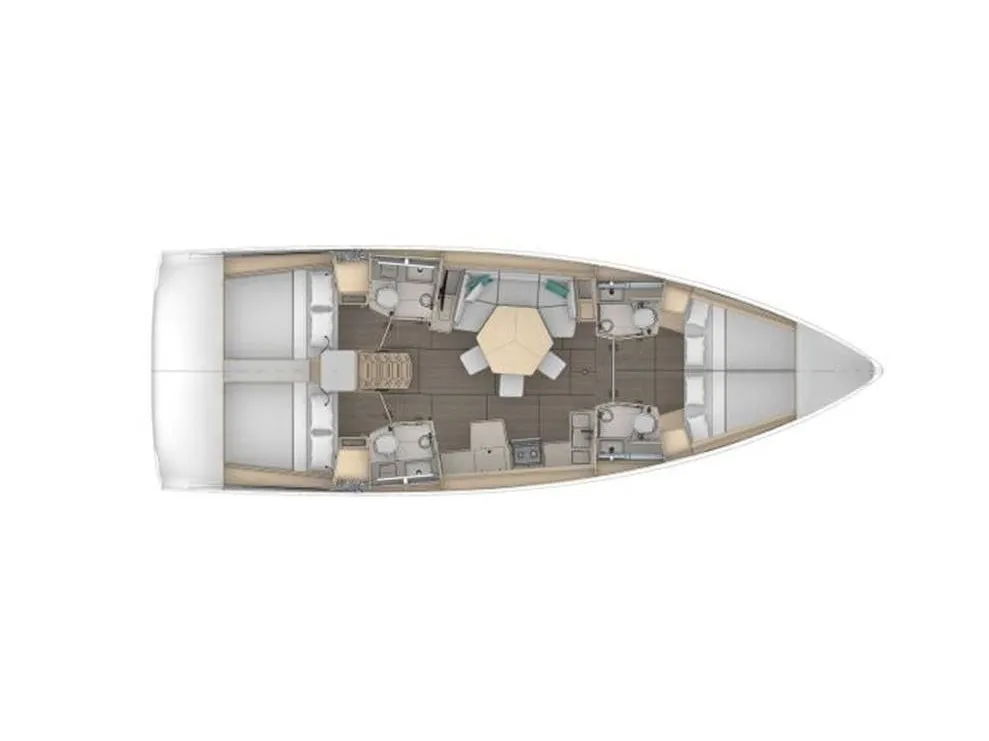 Floor plan of Faidra, a Dufour 44 sailboat at Lavreotiki Municipal Unit, Greece