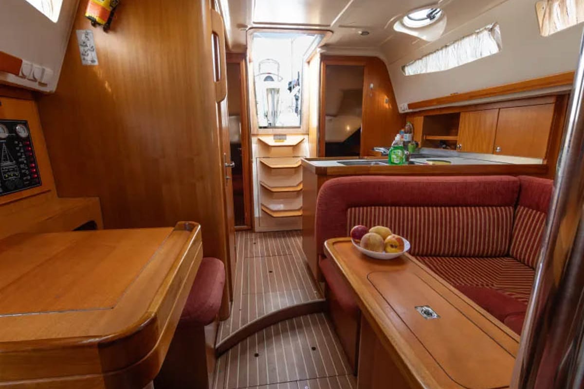 Salon of Naftaki, a Elan Impression 344 sailboat at Preveza, Greece