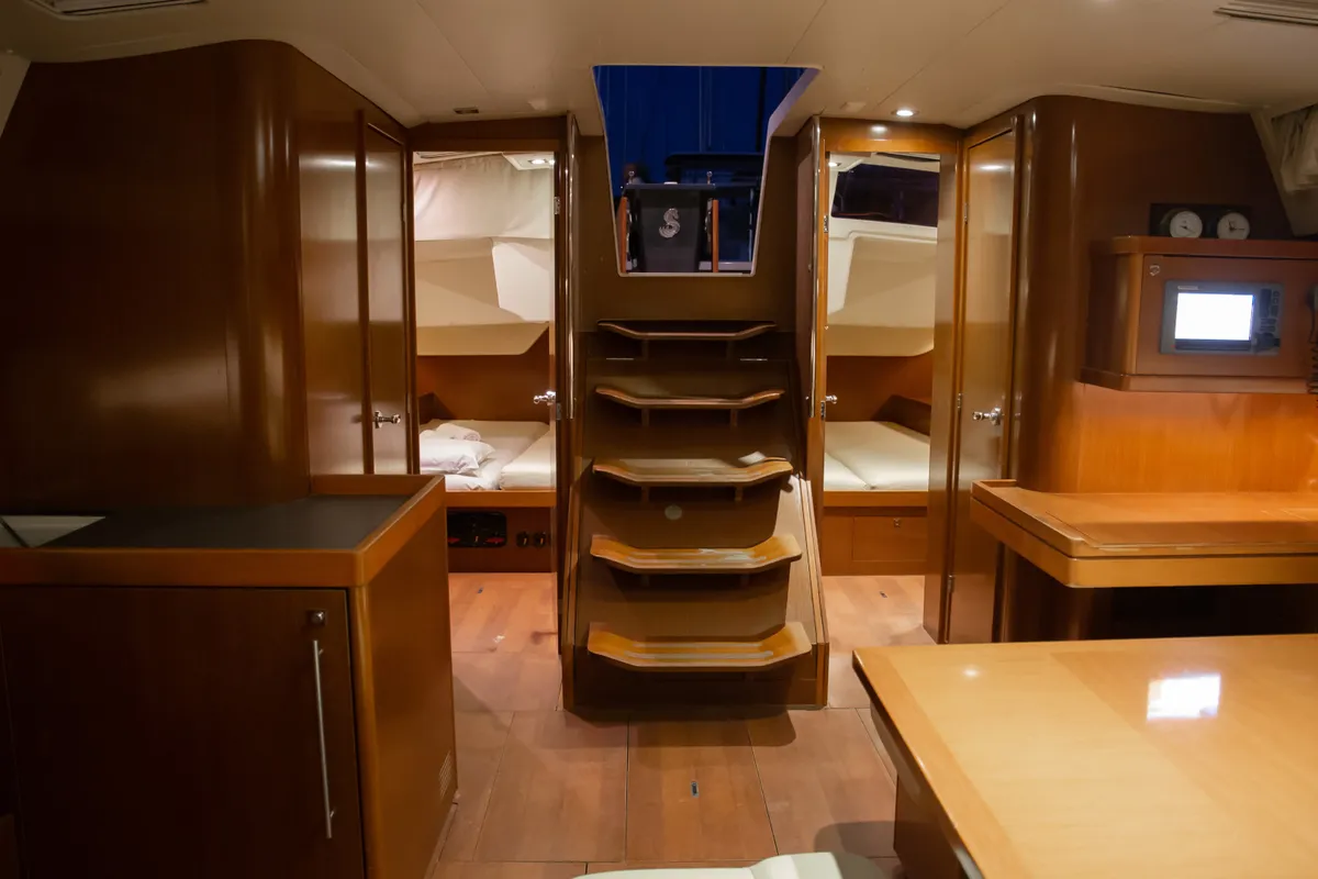 Salon of Aeolis, a Beneteau Oceanis 48 sailboat at Kavala, Greece