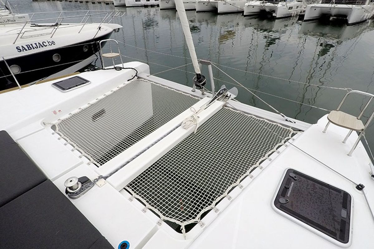 Deck of Duplo II, a Lagoon 40 catamaran at Grad Šibenik, Croatia