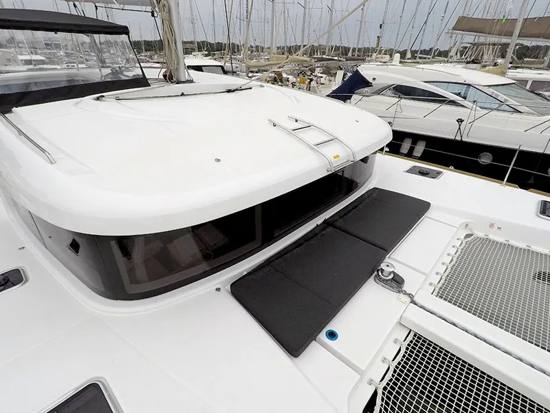 Deck of Duplo II, a Lagoon 40 catamaran at Grad Šibenik, Croatia