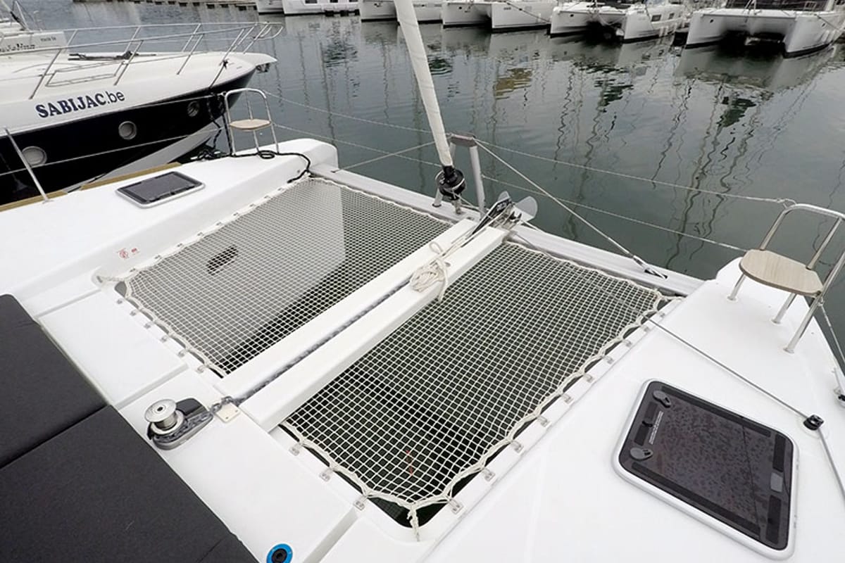 Deck of Duplo II, a Lagoon 40 catamaran at Grad Šibenik, Croatia
