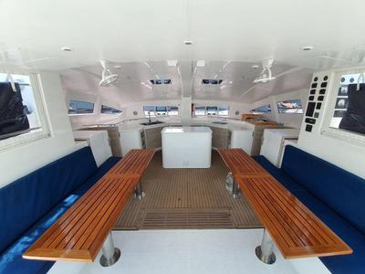 Salon of Fortunate Sun, a Island Spirit Yachts Island Spirit 410 catamaran at Mai Khao, Thailand