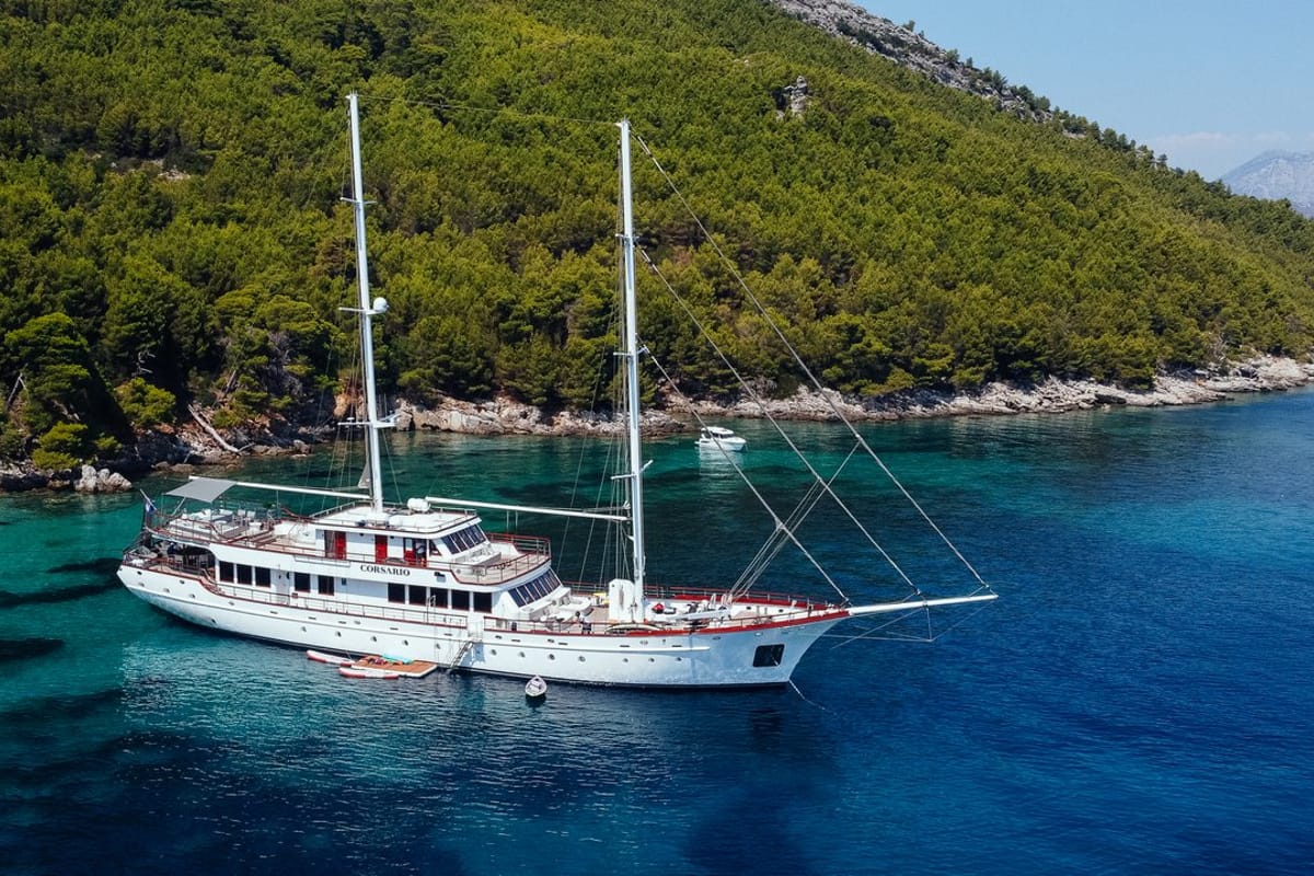 Exterior view of Corsario, a Custom Made Corsario sailboat at Split, Croatia