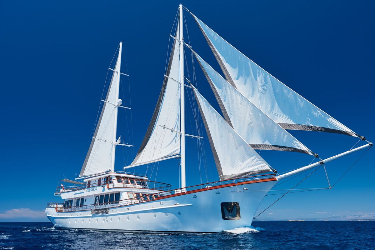 Exterior view of Corsario, a Custom Made Corsario sailboat at Split, Croatia