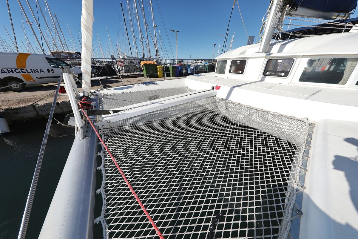 Deck of Love Song, a Lagoon 380 S2 catamaran at Grad Biograd na Moru, Croatia