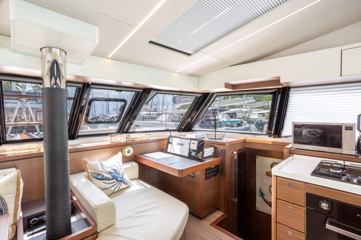 Galley of Cadenza, a Nautitech Rochefort Nautitech 46 Fly catamaran at Road Town, British Virgin Islands